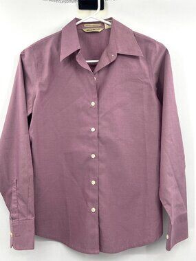 Eddie Bauer Wrinkle Resistant Mauve Pink Button Front Shirt Women's XS